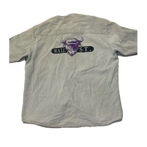 Vintage Three Rivers Wall St. Bull Button Shirt Double Sided Size Large USA Made